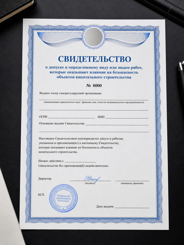 Свидетельство СРО строителей